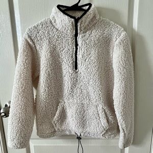 White fluffy sweater